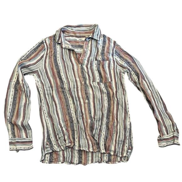NWOT Anthropologie Dylan Valentina Lux Slub Striped Button Down Size S - Picture 1 of 5